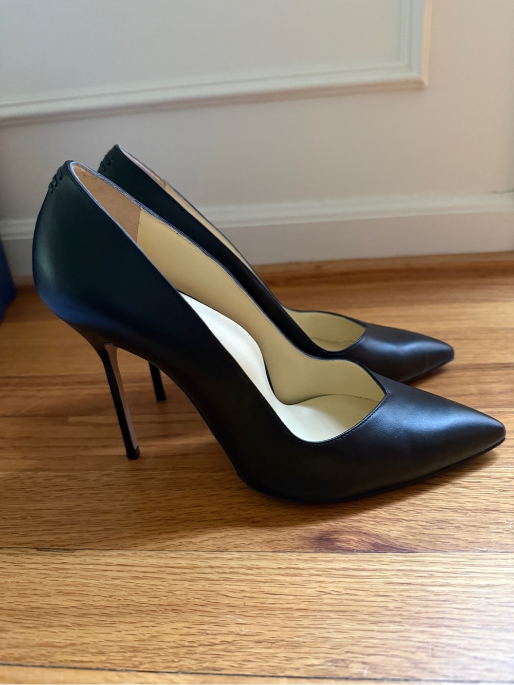 Sarah Flint Perfect Pump 100 Black Leather 4" Heel 40.5 US 9.5 Original Bags Box - Picture 5 of 12